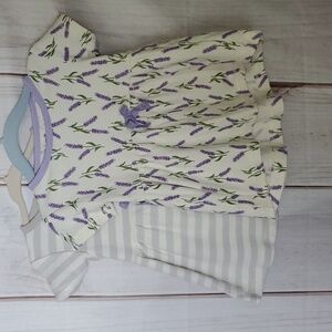 Touched By Nature Baby Girl Lavender  Dress Set Size 6-9 Months 100% Cotton